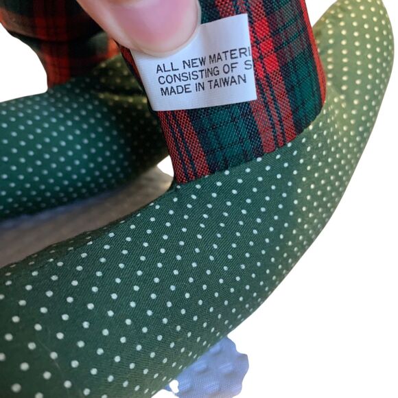 Vintage Handmade Red Green Plaid Rocking Horse Plush Christmas Holiday Stuffed - Picture 9 of 12